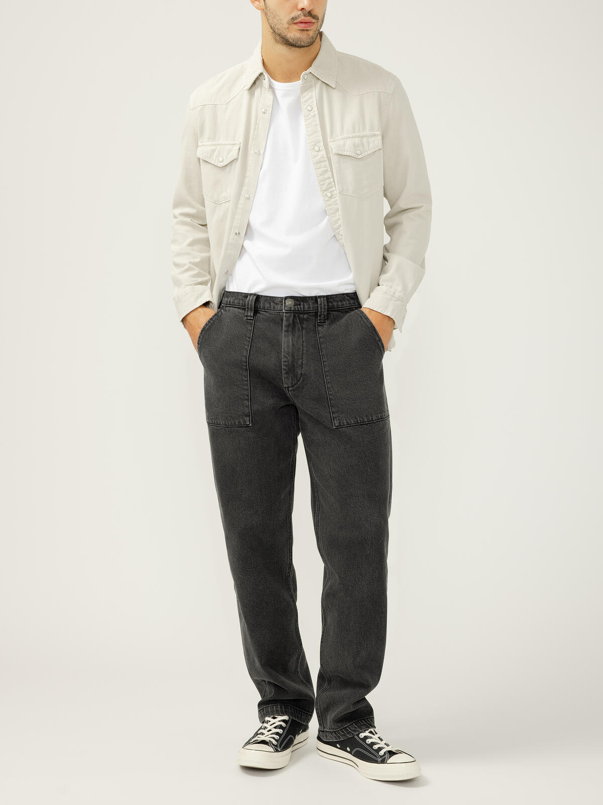 Straight Leg Utility Jeans image number 0