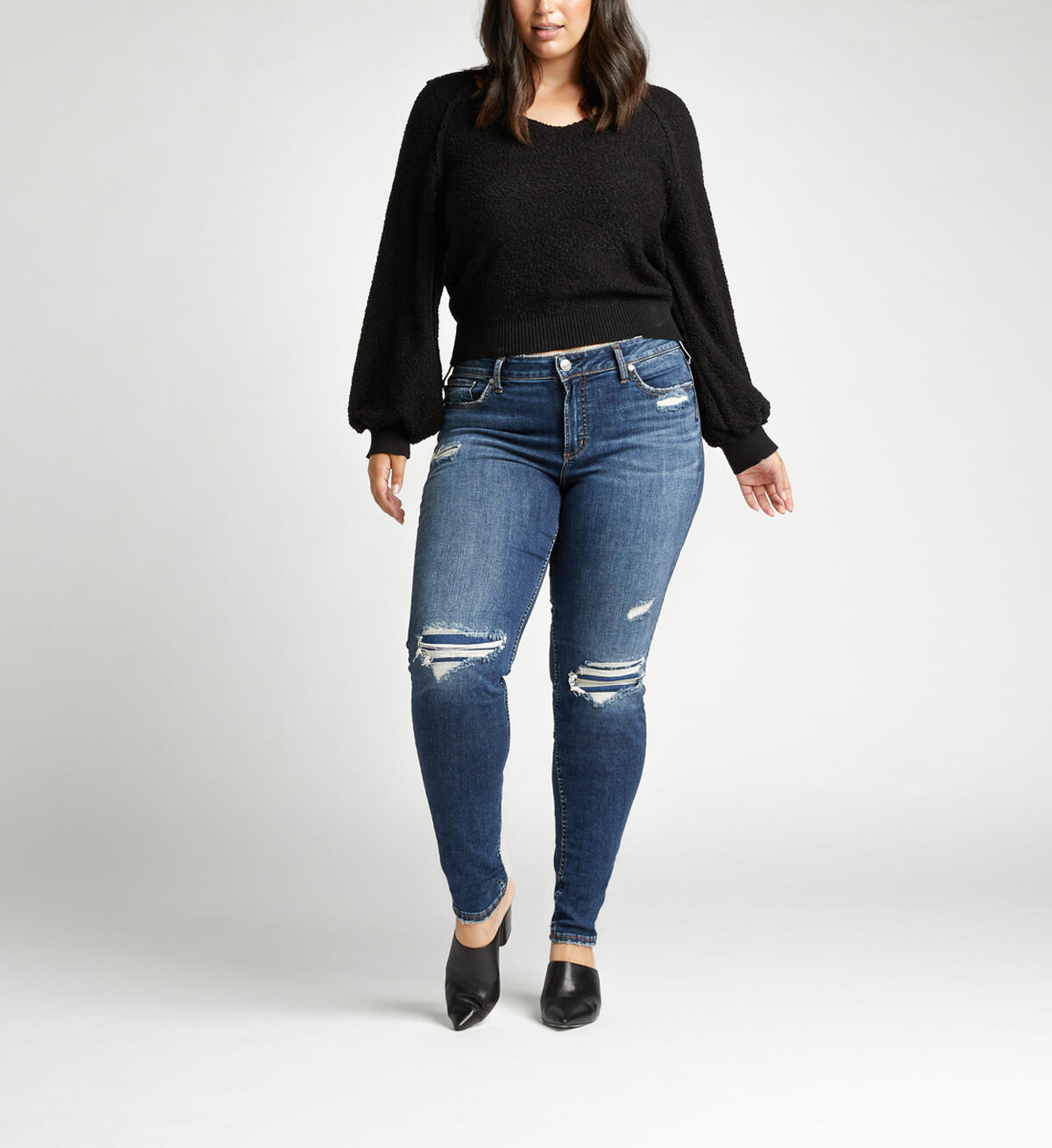 Elyse Mid Rise Skinny Plus Size Jeans, , hi-res image number 3
