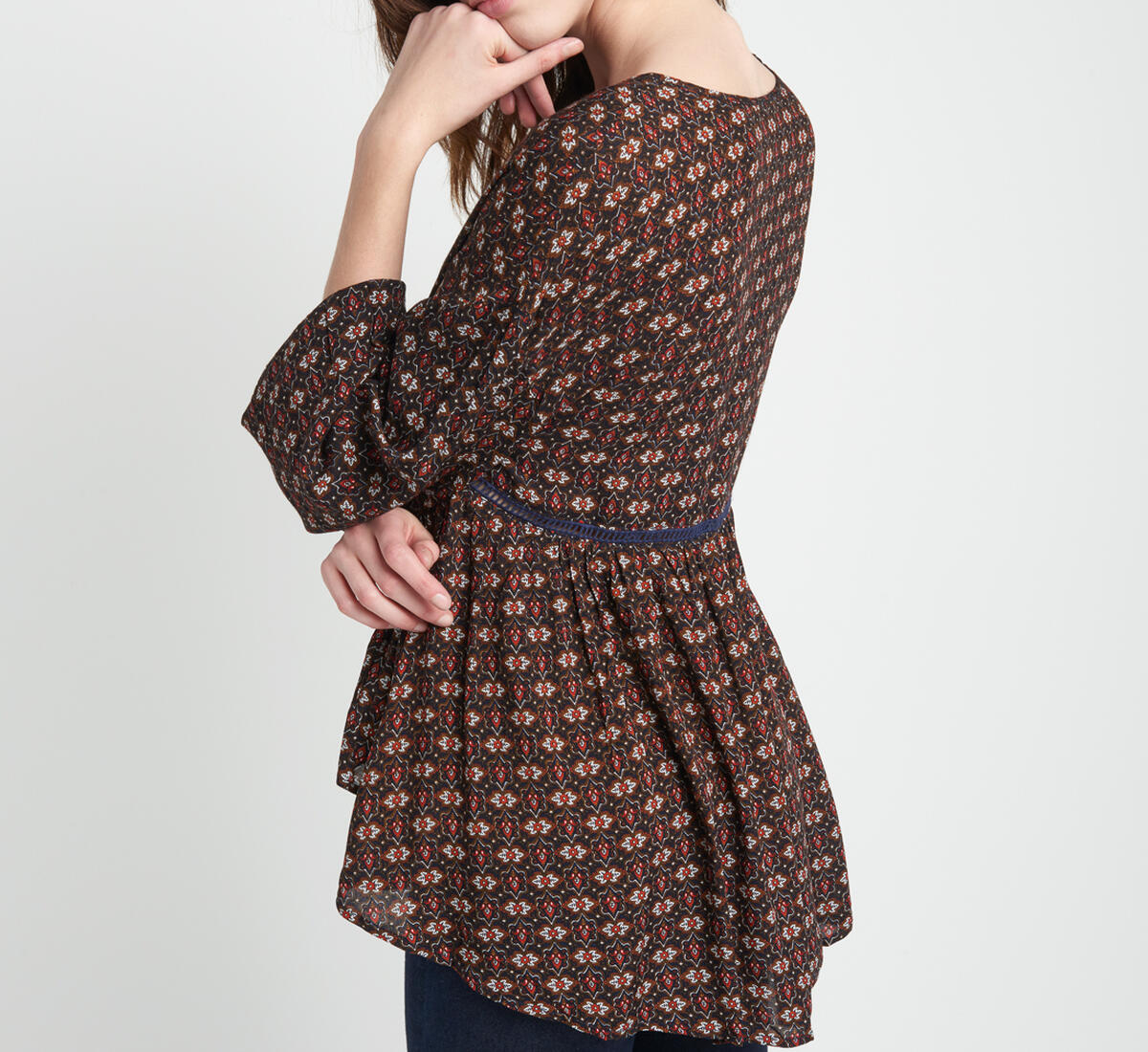 Emma Floral-Print Peasant Blouse, , hi-res image number 2