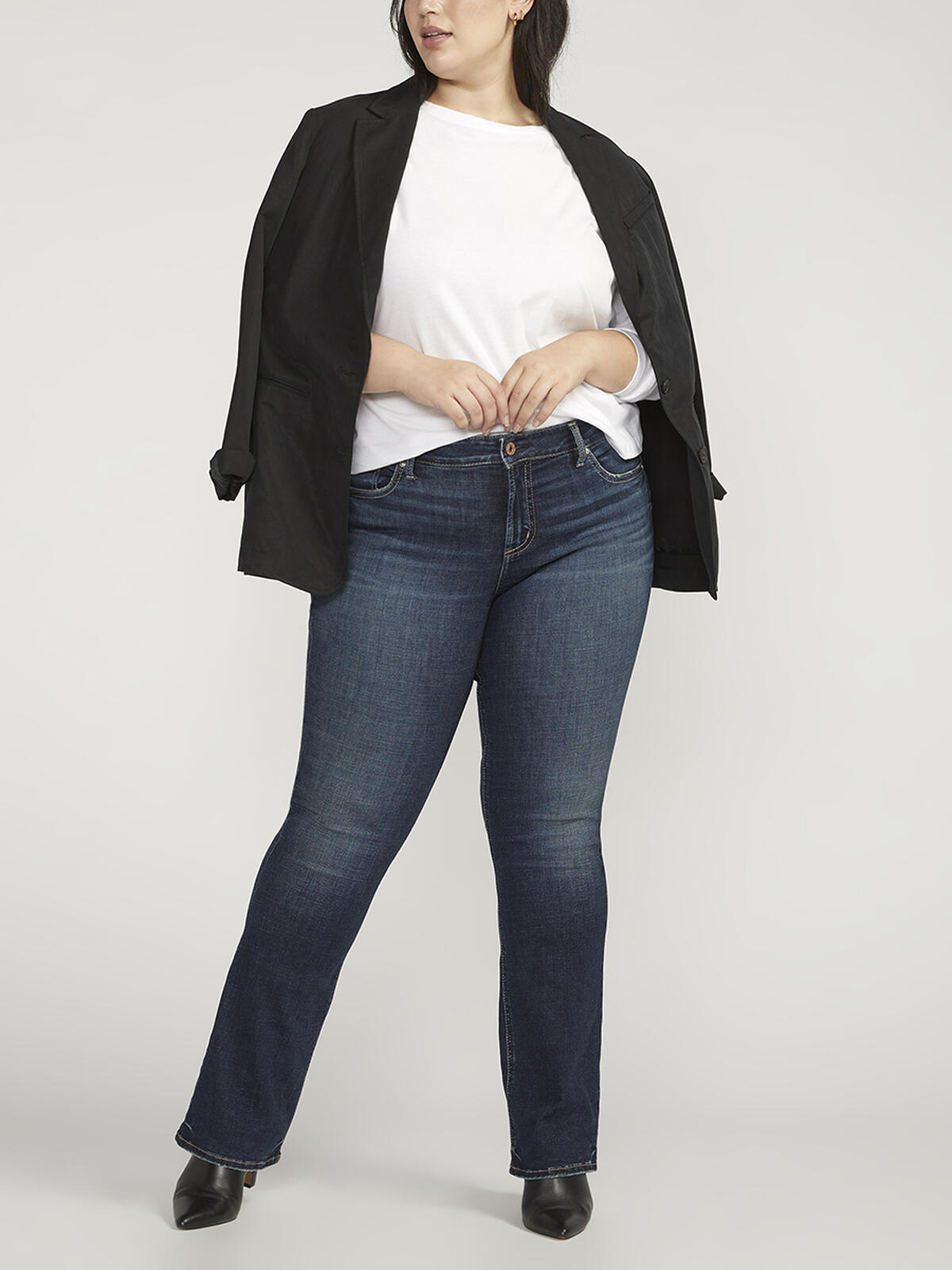 Elyse Mid Rise Slim Bootcut Jeans Plus Size image number 0