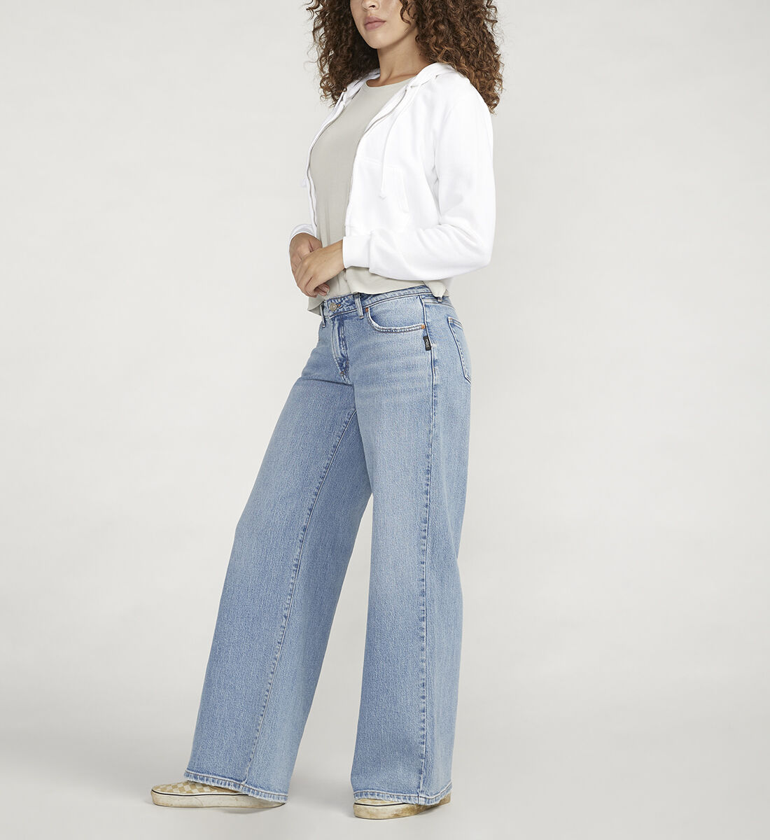 Buy Low Rise Wide Leg Skater Jeans for CAD 108.00 | Silver