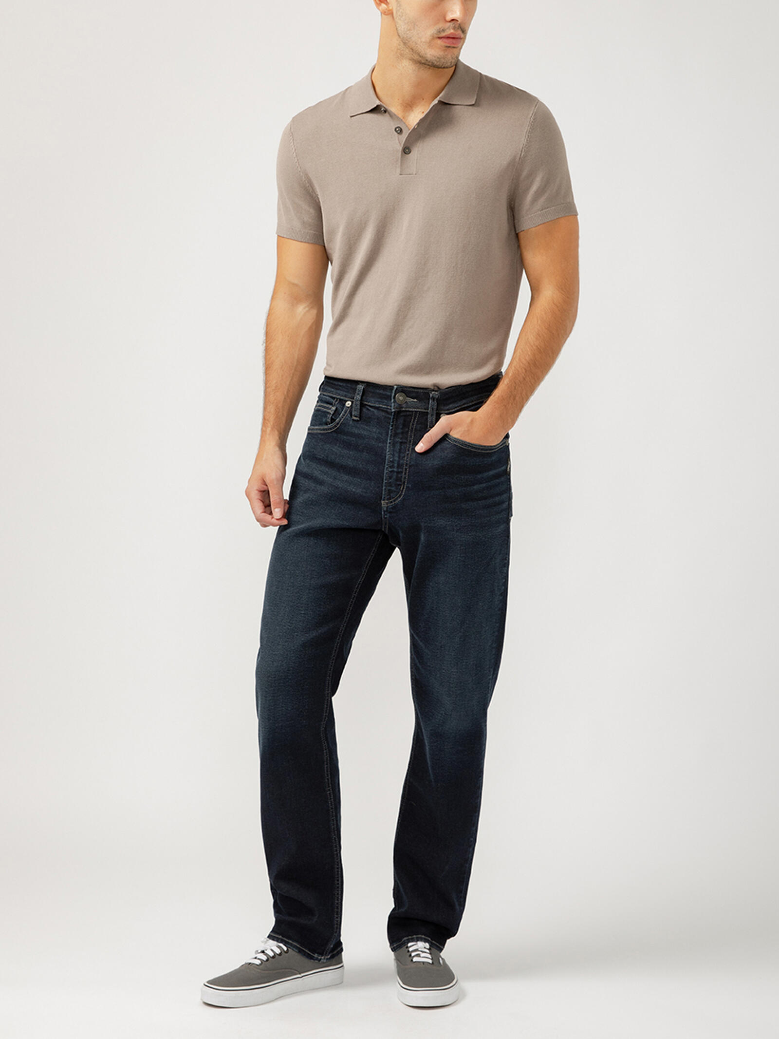 Buy Machray Classic Fit Slim Straight Leg Jeans for CAD 104.00 | Silver ...