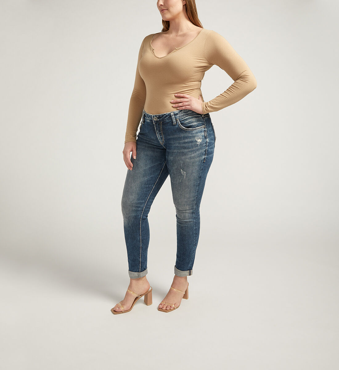 Plus size 2025 girlfriend jeans