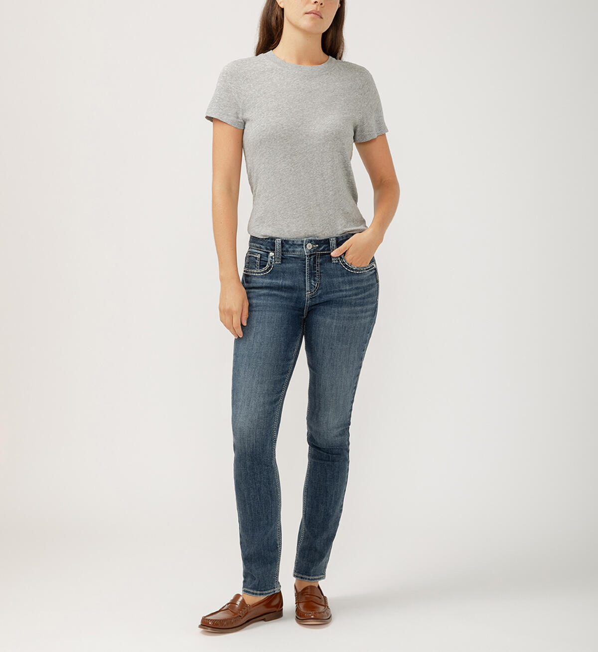 Elyse Mid Rise Straight Leg Jeans, , hi-res image number 0