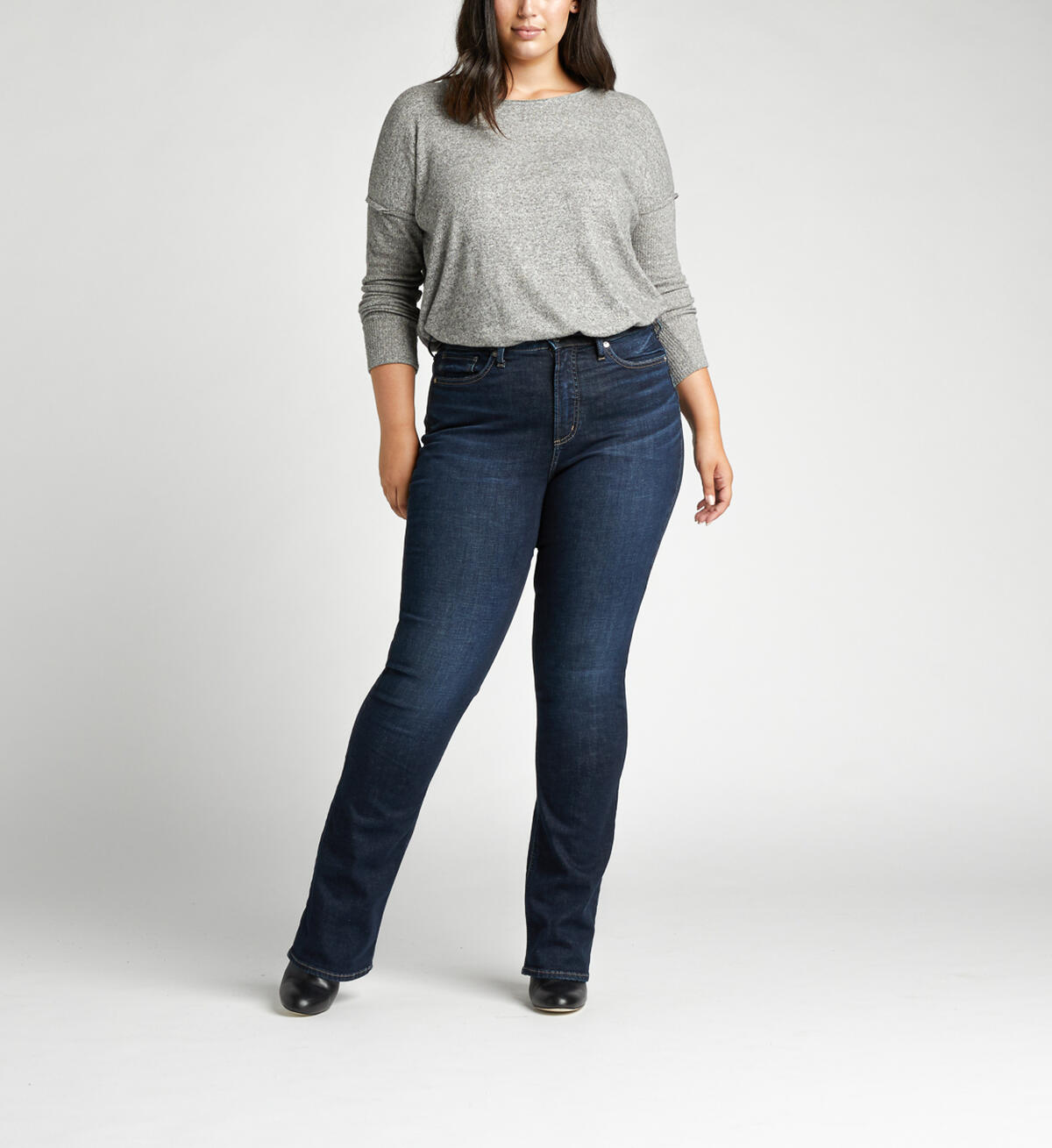 Calley Super High Rise Slim Bootcut Plus Size Jeans, , hi-res image number 0