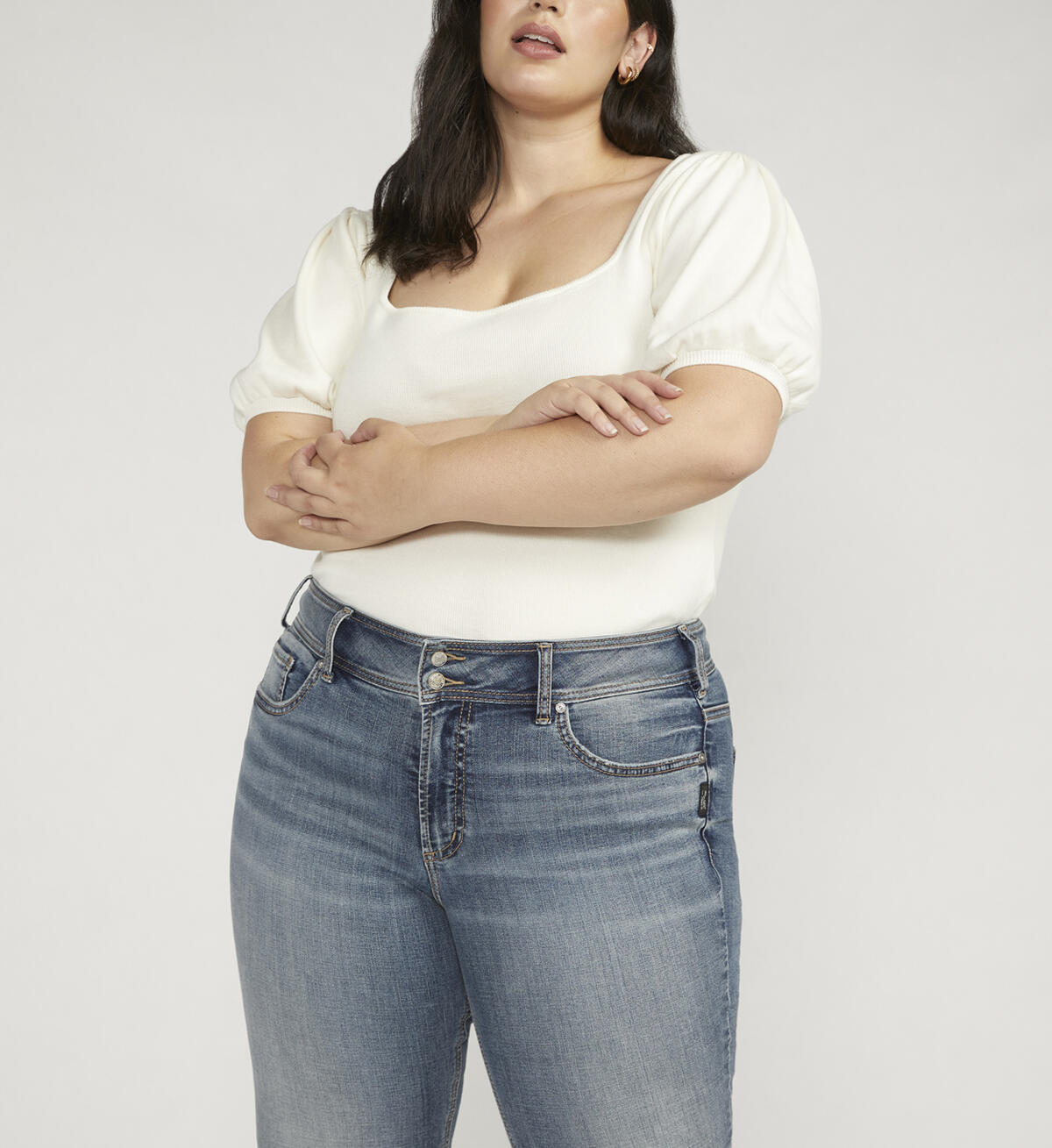 Suki Mid Rise Skinny Jeans Plus Size, Indigo, hi-res image number 3