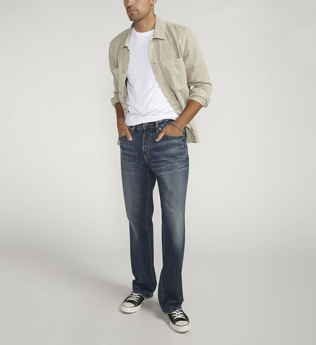Buy Gordie Relaxed Fit Straight Leg Jeans for CAD 118.00 Silver