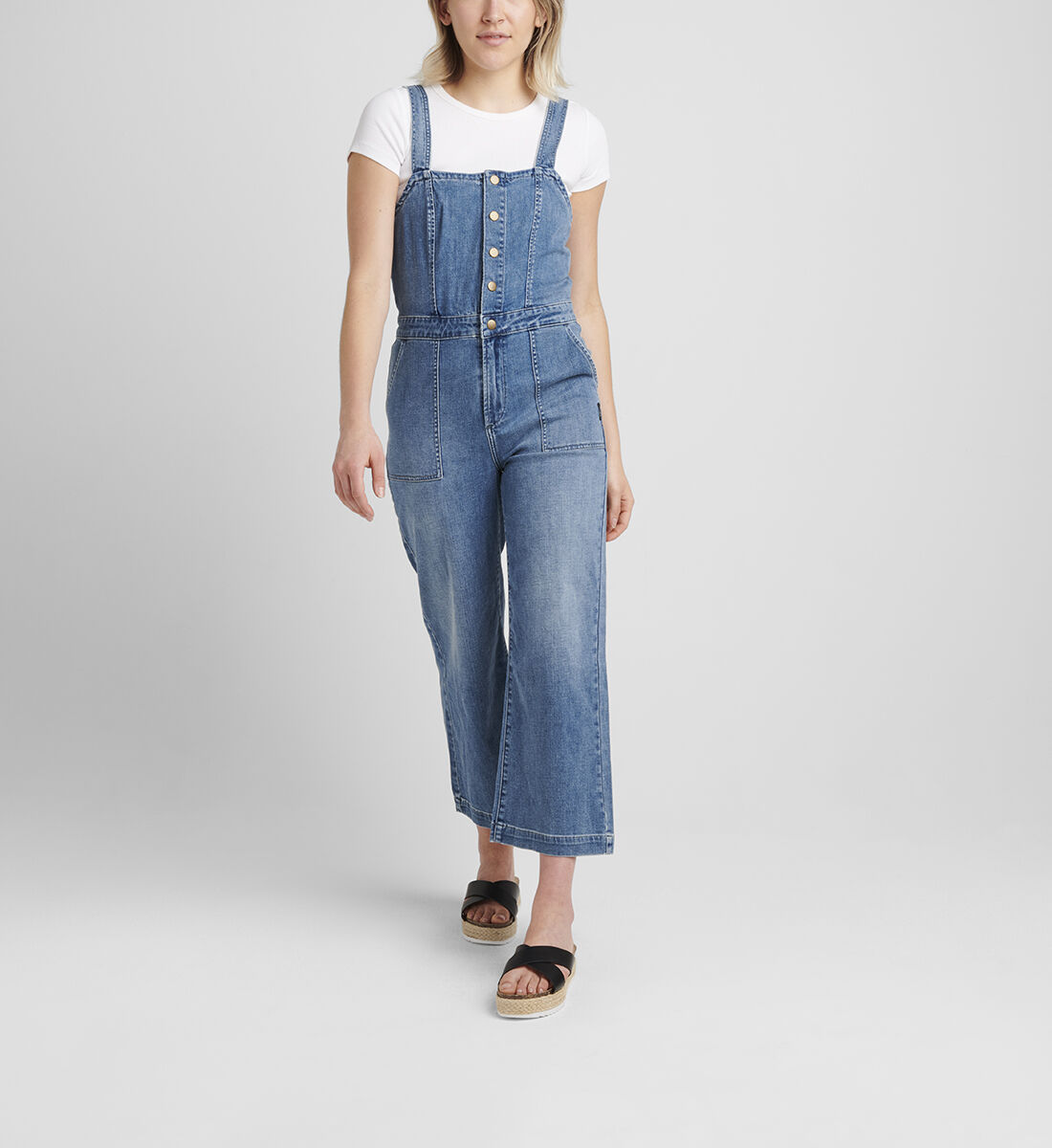 Skinny leg 2025 denim jumpsuit