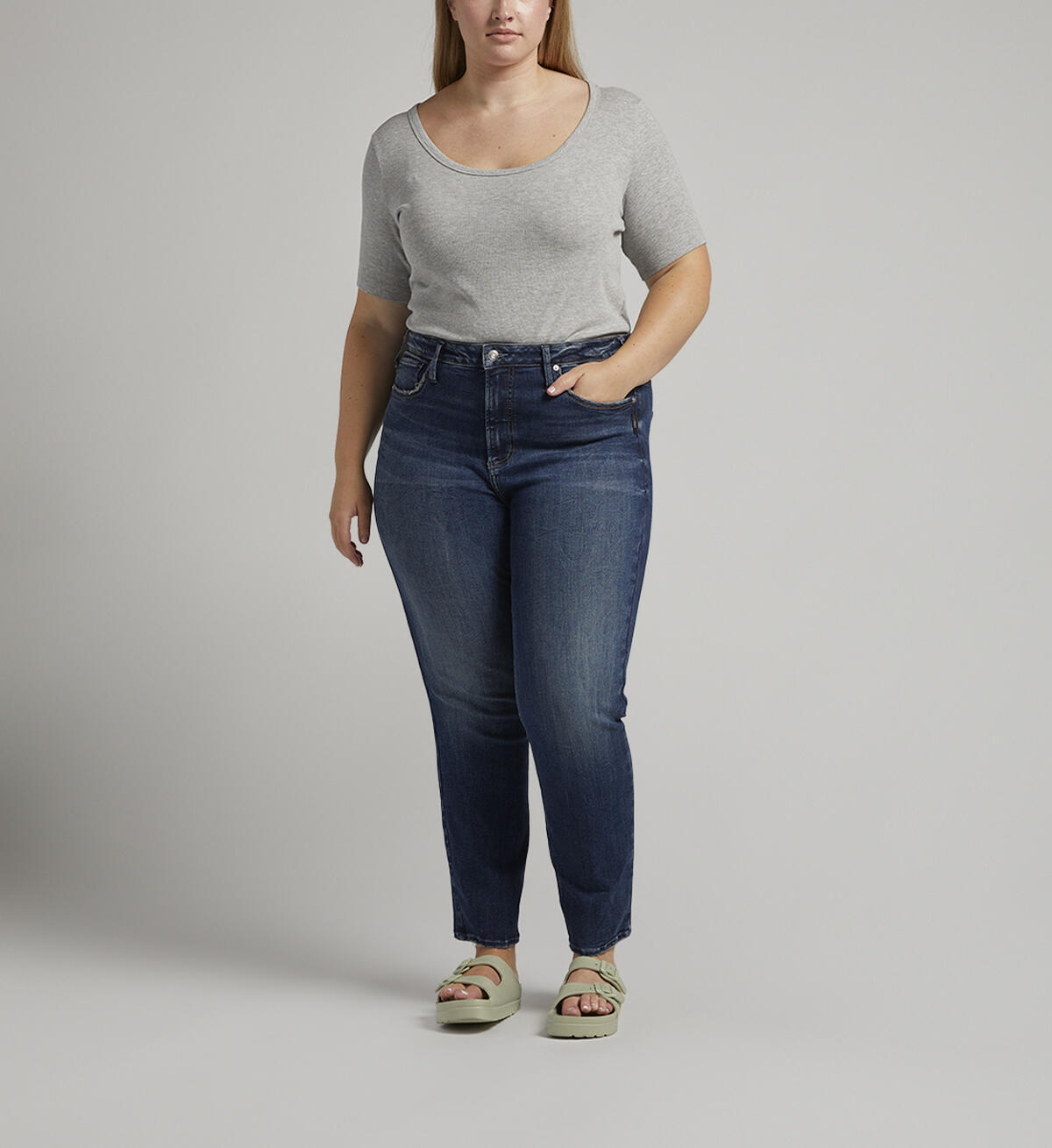 Infinite Fit High Rise Straight Leg Jeans Plus Size, , hi-res image number 0