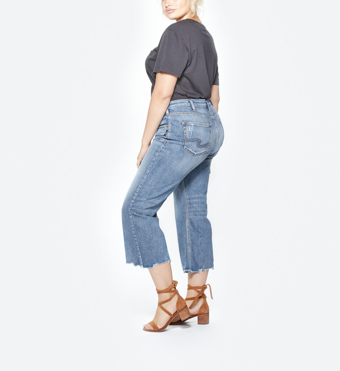 Buy Wide Leg High Rise Crop Jeans Plus Size for CAD 124.00