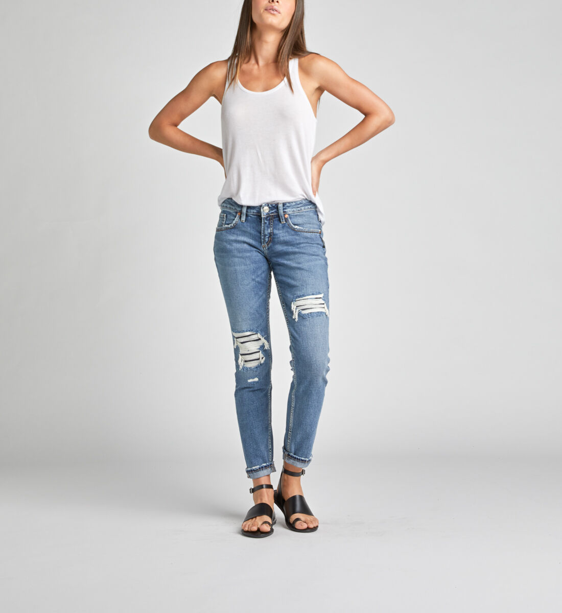 Silver boyfriend sale jeans canada