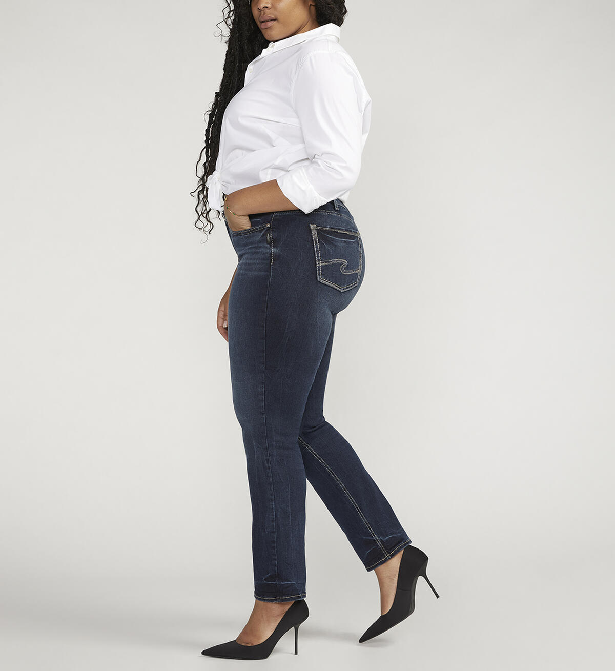 Suki Mid Rise Straight Leg Jeans Plus Size, , hi-res image number 2
