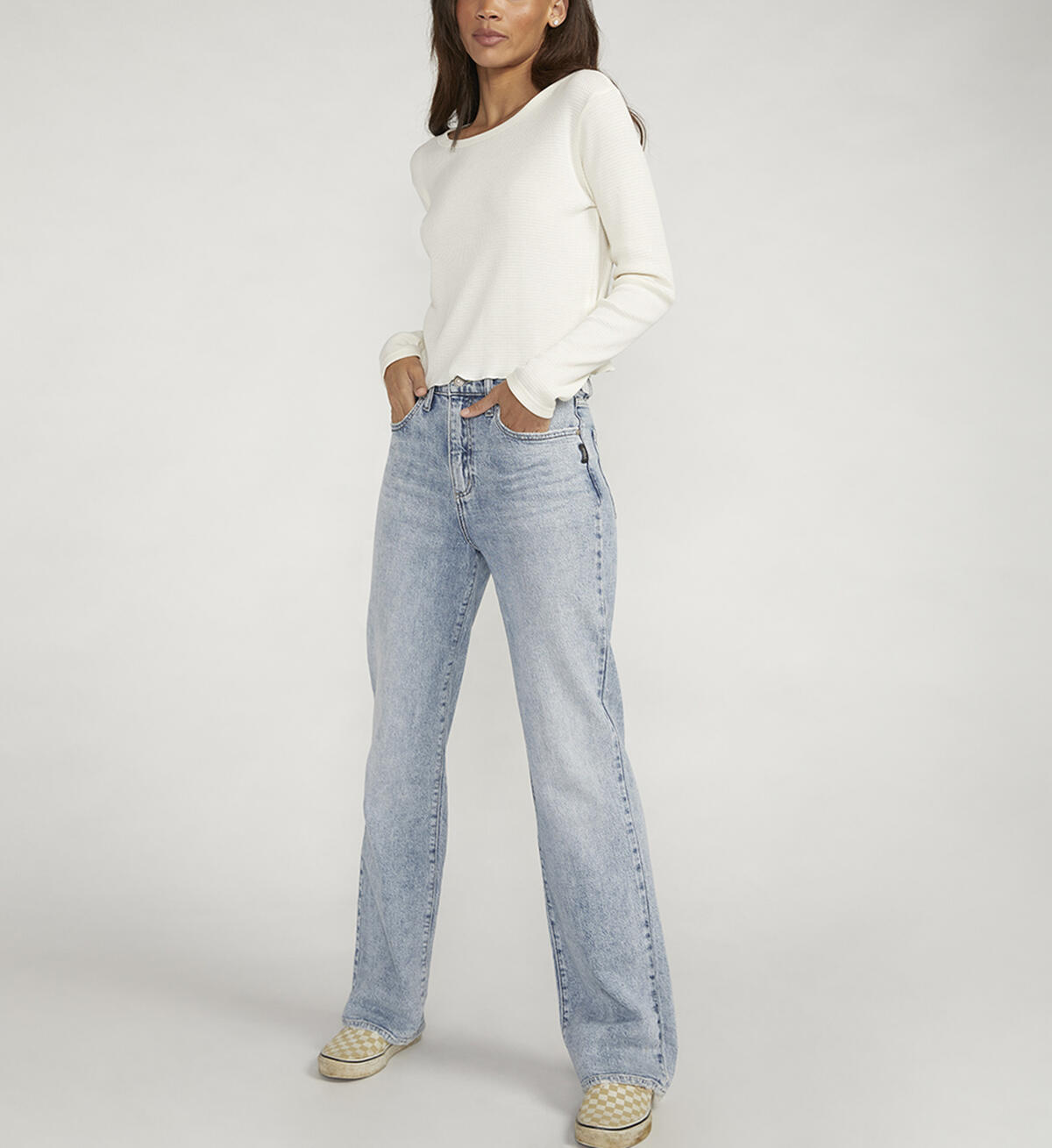 Highly Desirable High Rise Trouser Leg Jeans, Indigo, hi-res image number 3