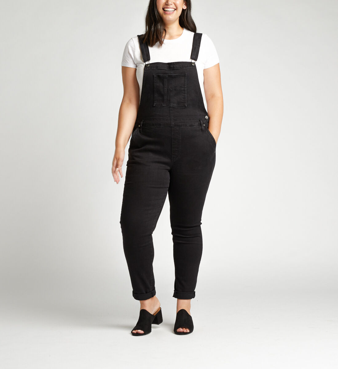 Plus size hotsell black dungarees