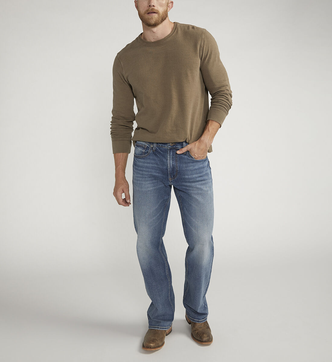 Buy Zac Relaxed Fit Straight Leg Jeans for CAD 56.00 Silver
