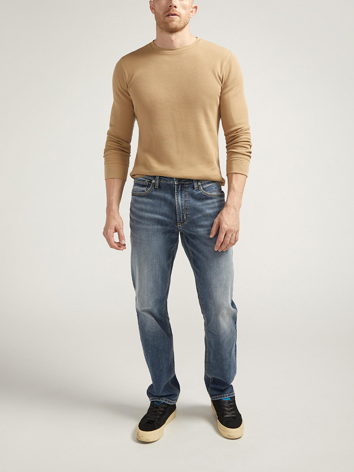 Eddie Athletic Fit Tapered Leg Jeans image number 0