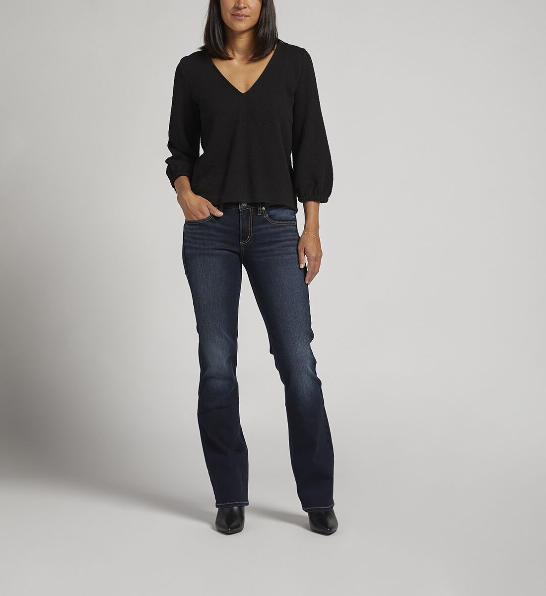Buy Britt Low Rise Slim Bootcut Jeans for CAD 114.00 Silver