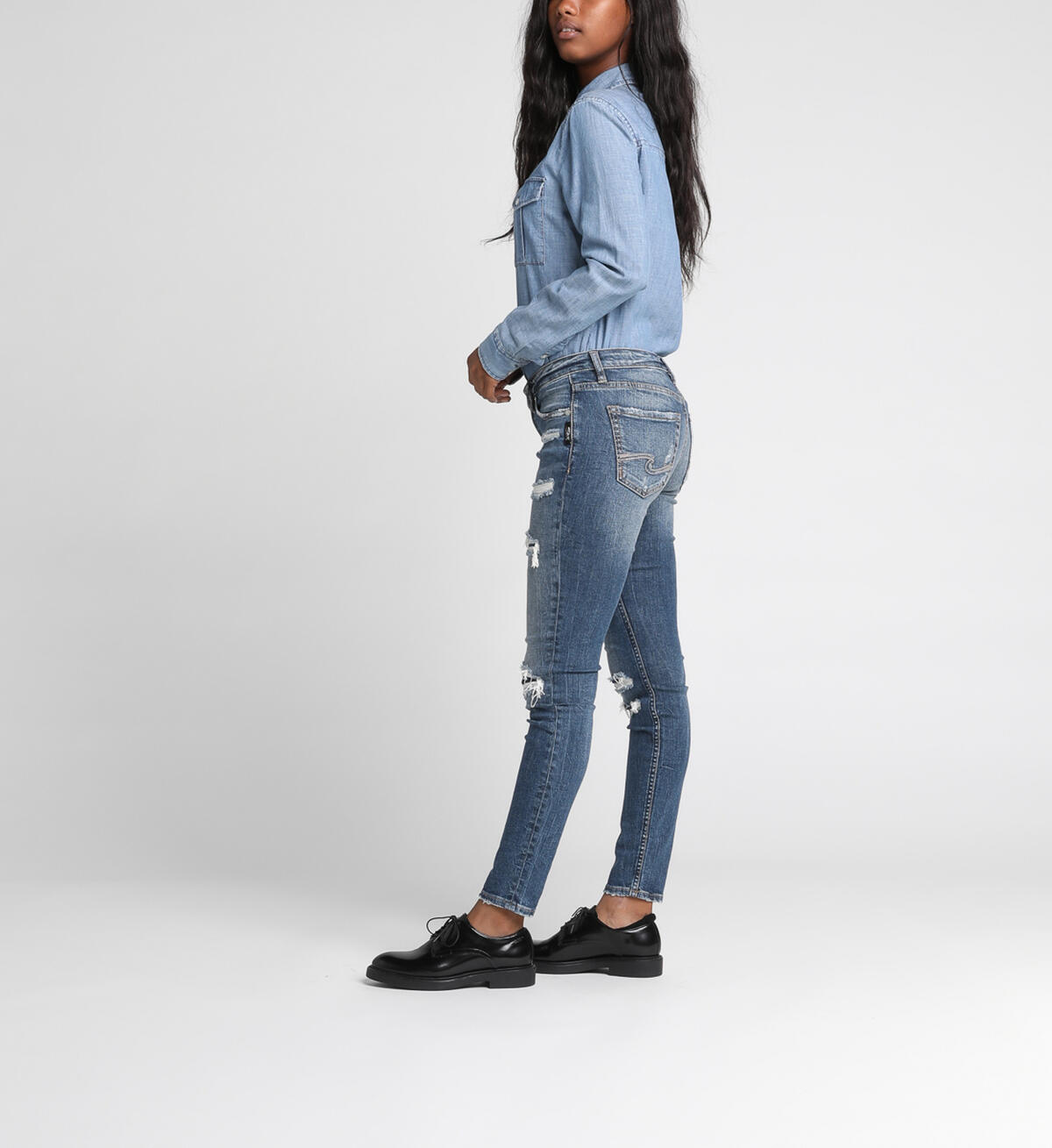 Aiko Mid-Rise Skinny Patched Jeans, , hi-res image number 2