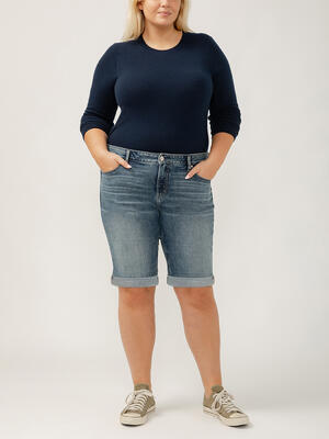 Elyse Mid Rise Luxe Stretch Bermuda Shorts Plus Size