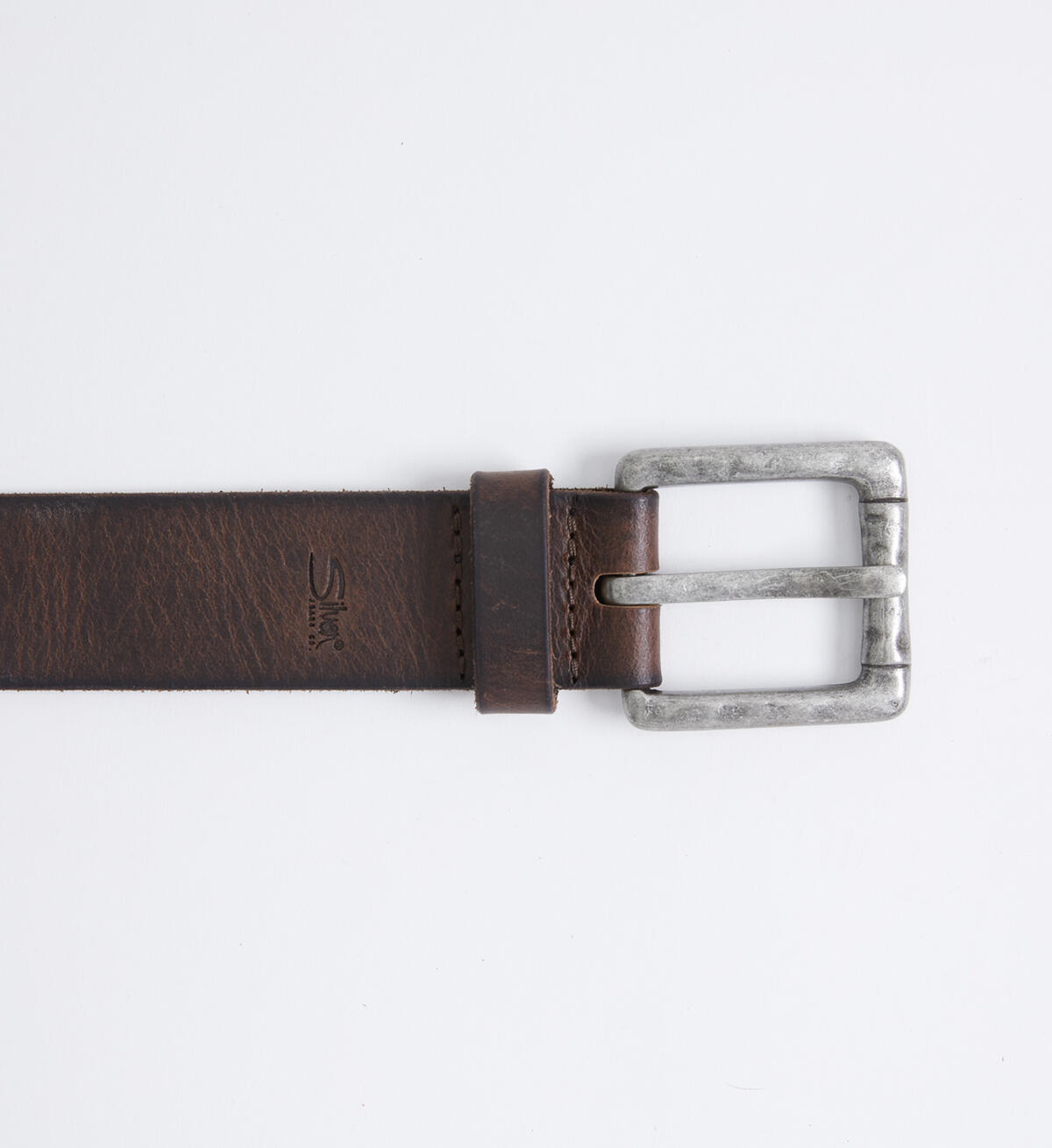 Stitched Leather Mens Belt, , hi-res image number 0