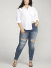 Boyfriend Mid Rise Slim Leg Jeans Plus Size image number 0