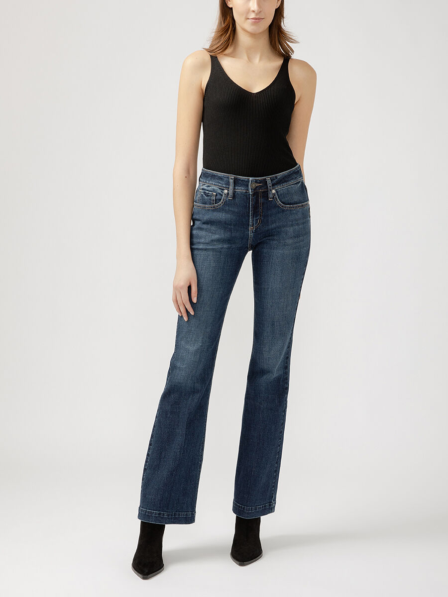 Women's Suki Mid Rise Bootcut Luxe Stretch Jeans (Indigo) Size 31 by Silver Jeans