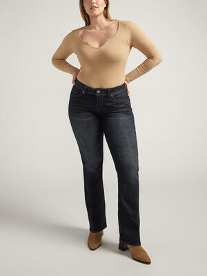 Suki Mid Rise Slim Bootcut Jeans Plus Size