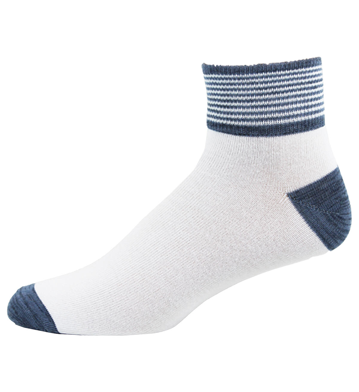 Striped Cuff Quarter-Length Men's Socks, , hi-res image number 0}