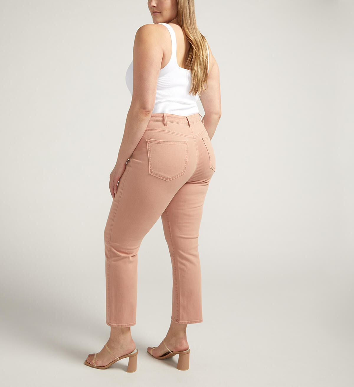 Isbister High Rise Straight Leg Jeans Plus Size, Dusty Coral, hi-res image number 1