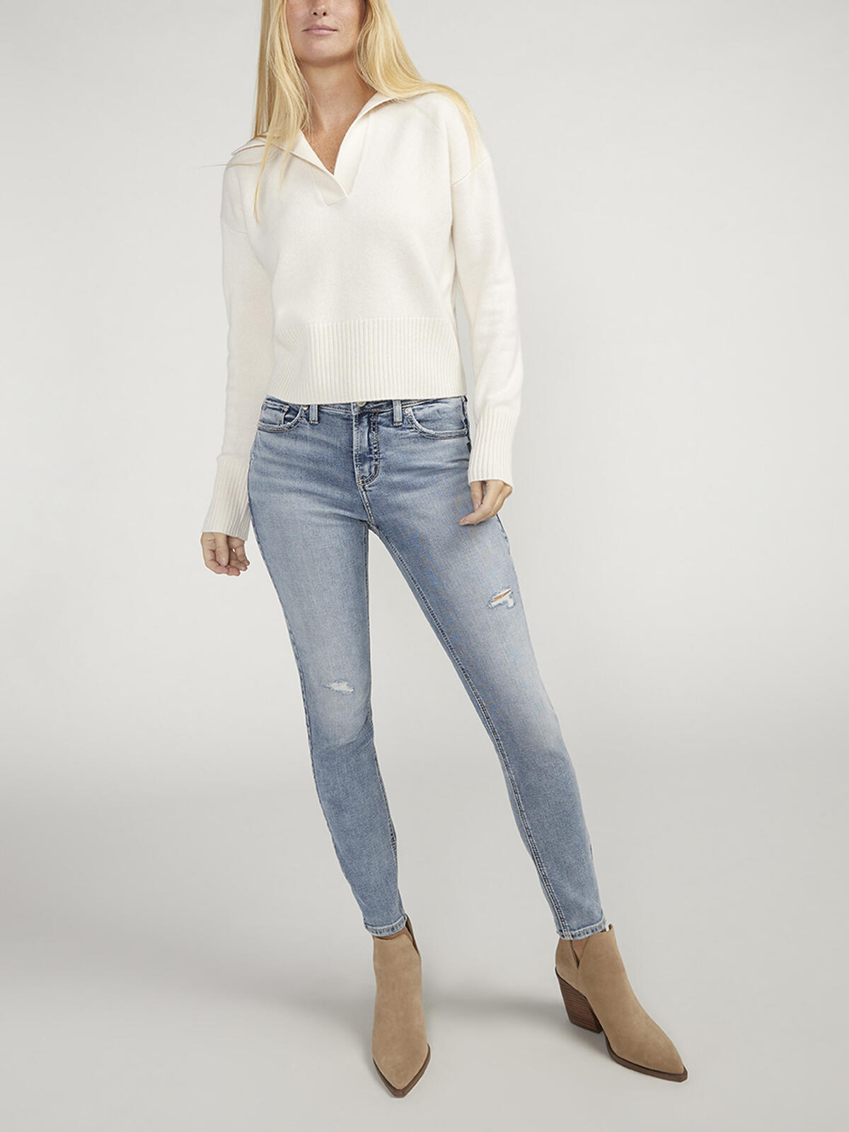 Elyse Mid Rise Skinny Leg Jeans image number 0
