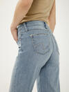 Elyse Mid Rise Baggy Straight Luxe Stretch Jeans image number 3