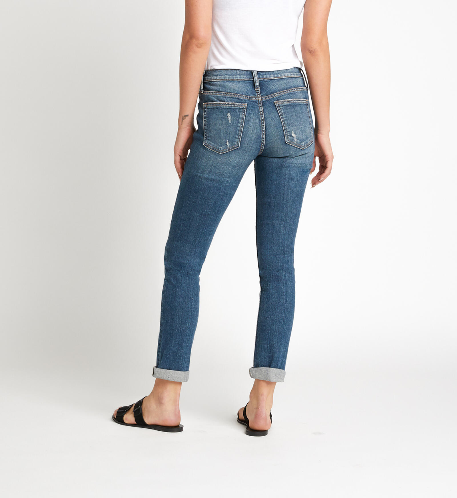 Beau Blue Tailored Center Seam Detail Straight Loose High Rise Jeans