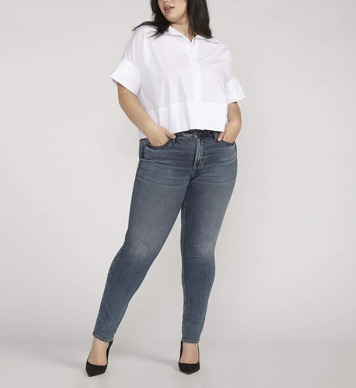 Most Wanted Mid Rise Straight Leg Jeans Plus Size, Indigo, hi-res image number 0