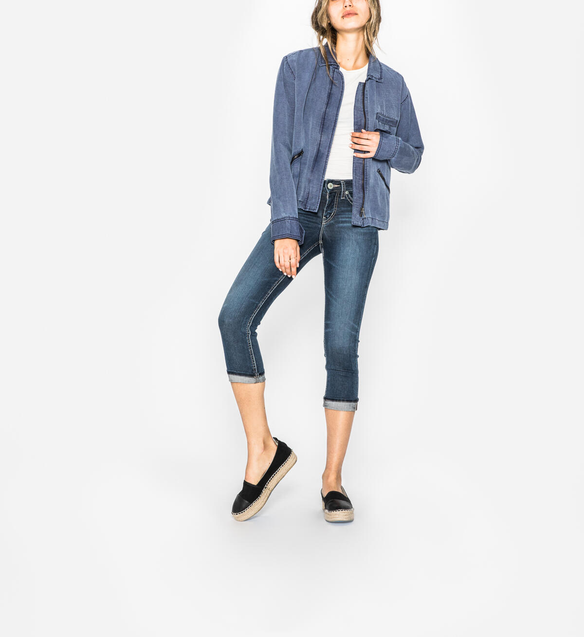 Suki Capri Dark Wash, , hi-res image number 0