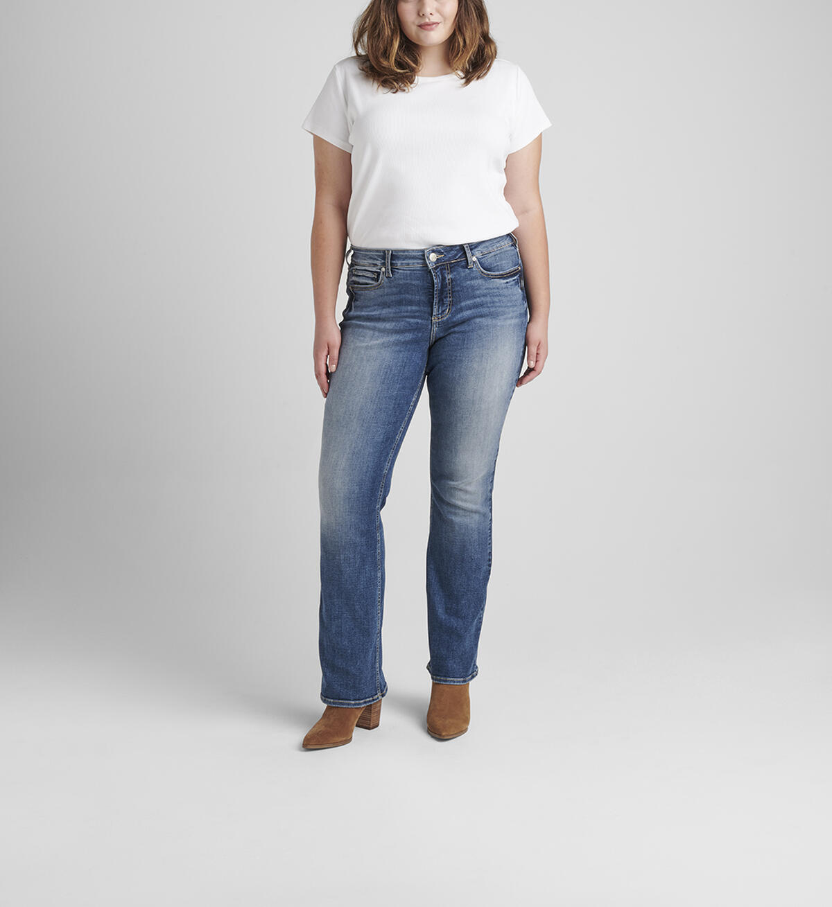 Suki Mid Rise Slim Bootcut Jeans Plus Size, , hi-res image number 0