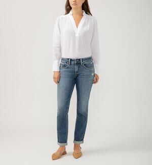 Boyfriend Mid Rise Slim Leg Jeans