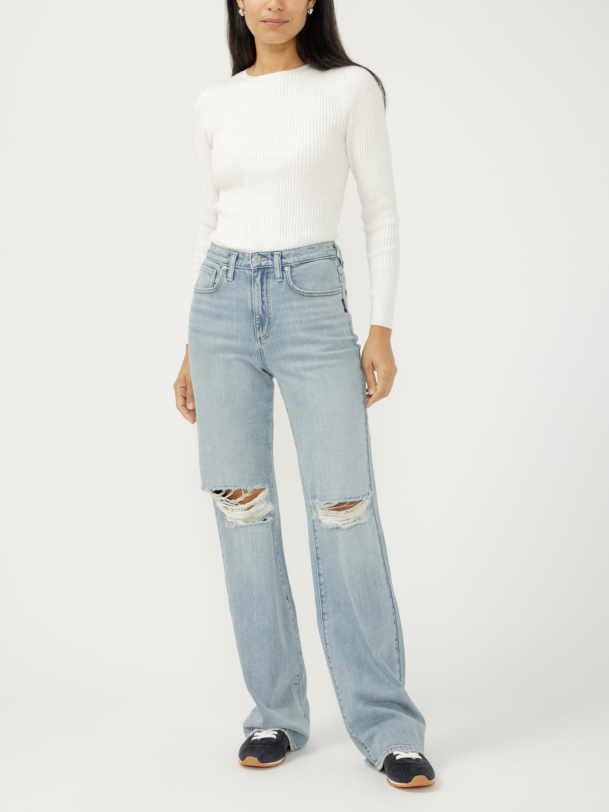Highly Desirable High Rise Trouser Leg Jeans image number 0