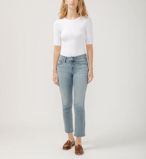 Suki Mid Rise Straight Crop Luxe Stretch Jeans
