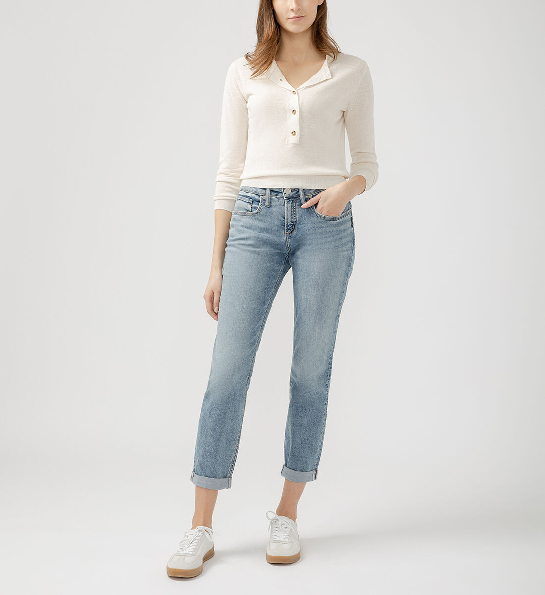 Leg slimming jeans top