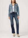 Notched Crop Jean Jacket image number 0