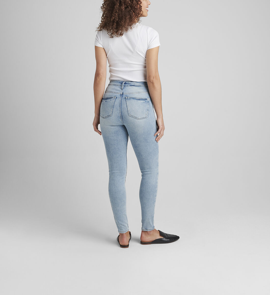 High rise light sales wash skinny jeans