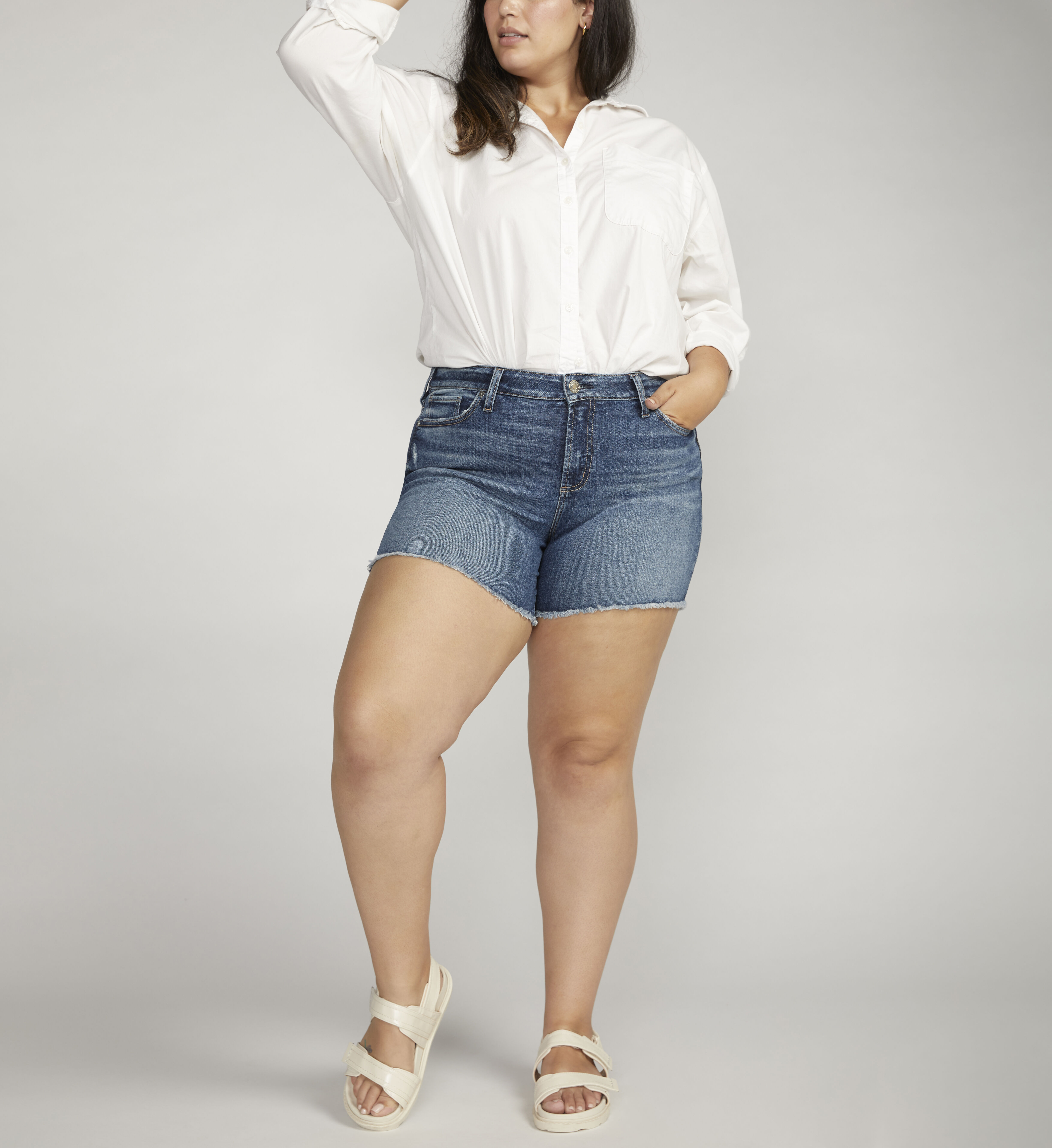 Womens plus jean shorts store