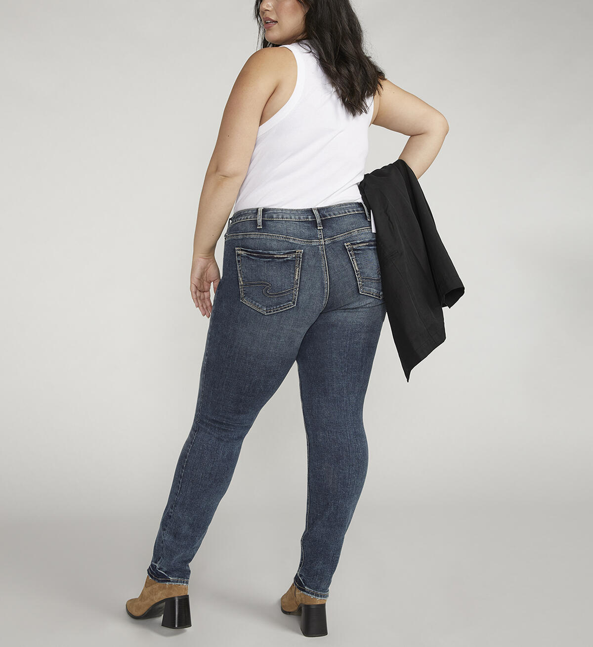 Suki Mid Rise Straight Leg Jeans Plus Size, Indigo, hi-res image number 1