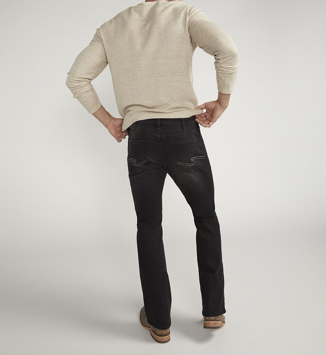 Black slim fit bootcut jeans online