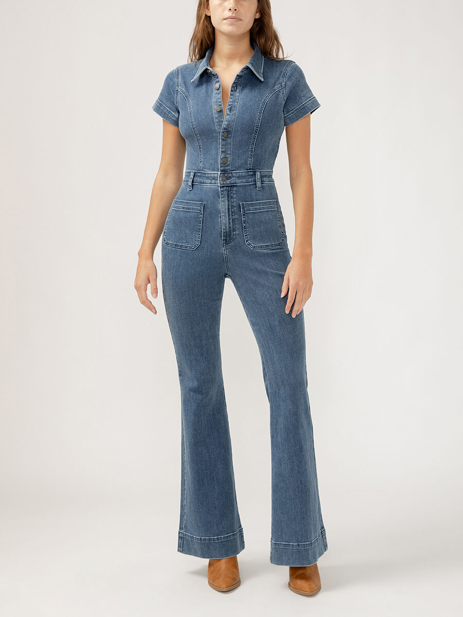 Buy 70s Flare Leg Denim Jumpsuit for CAD 51.00 | Silver Jeans