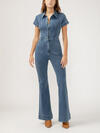 70s Flare Leg Denim Jumpsuit image number 0