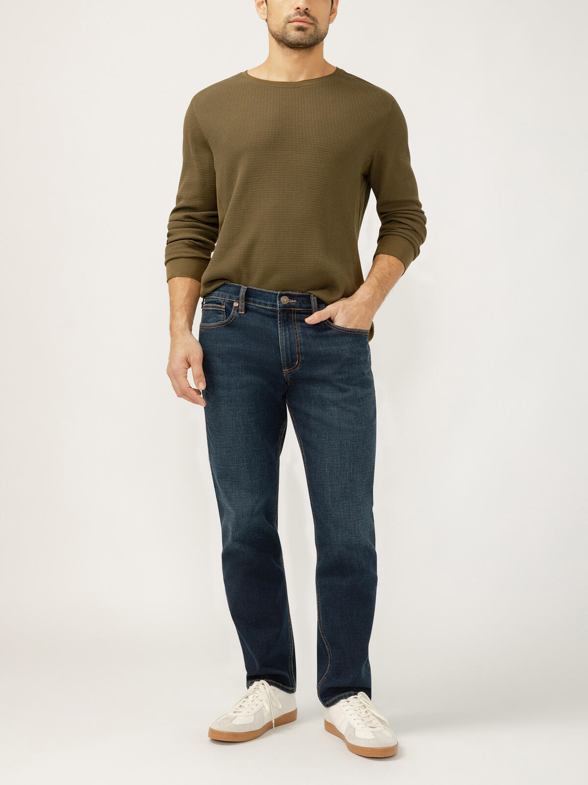 Eddie Classic Athletic Fit Tapered Leg Jeans image number 0