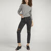 Boyfriend Mid Rise Slim Leg Jeans, Black, hi-res image number 3