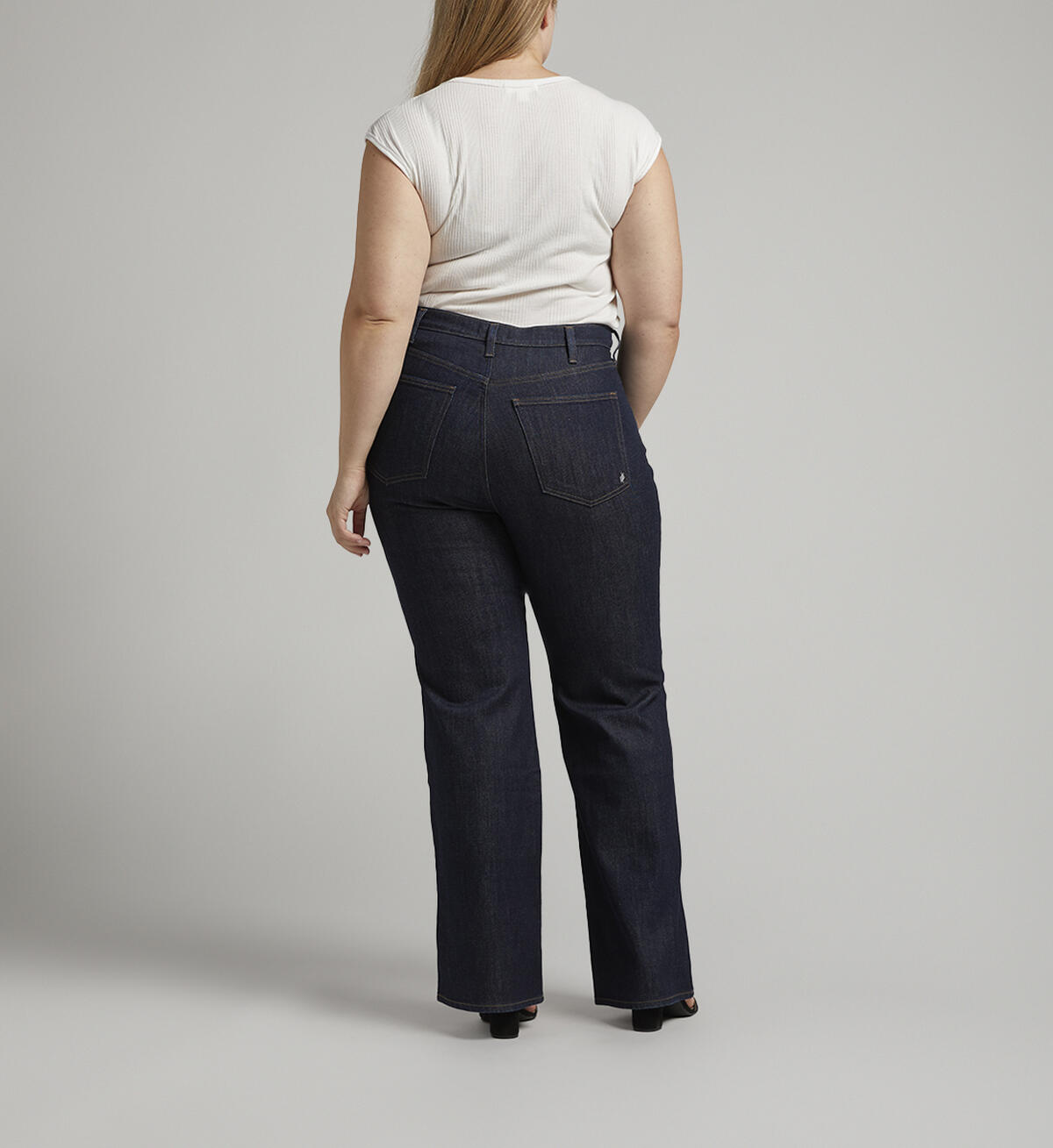 Highly Desirable High Rise Trouser Leg Jeans Plus Size, , hi-res image number 1