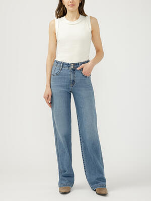 Highly Desirable High Rise Trouser Leg Jeans